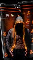 Flaming Hoodie Fighter Launcher Theme تصوير الشاشة 3