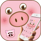 Pink Cartoon Cute Pig Face Theme icon