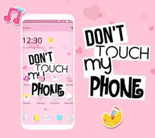 Pink Don't Touch My Phone Theme capture d'écran 1