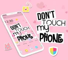 Pink Don't Touch My Phone Theme ảnh chụp màn hình 3