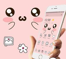 Pink Cartoon Pet Face Lovely Theme 스크린샷 1