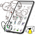 Sketch Couple Launcher Theme 💖