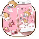 Cute Pink Baby Bear Theme ikona