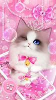 Pink Cute Kitty Crystal Bubble Theme Affiche