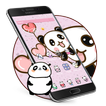 Pink cartoon Cute Panda Wallpaper
