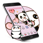 Pink cartoon Cute Panda Wallpaper biểu tượng