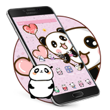 Pink cartoon Cute Panda Wallpaper icône