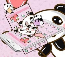 Pink cartoon Cute Panda Wallpaper スクリーンショット 2