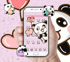 Pink cartoon Cute Panda Wallpaper capture d'écran 3