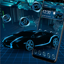 Neon Black Racing Car Theme APK
