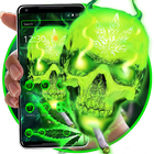 Green Smoking Skull Theme icône