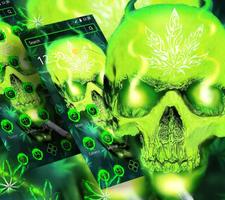 Green Smoking Skull Theme الملصق