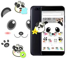 Cute Face Panda Launcher Theme 🐼 capture d'écran 1