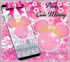 Princess Cute minny pink Bow Silver Diamond Theme تصوير الشاشة 2