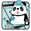 ”Blue Cute Panda Theme Mobile Wallpaper