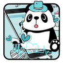 Blaue süße Panda Theme Mobile Wallpaper APK