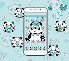 Blue Cute Panda Theme Mobile Wallpaper स्क्रीनशॉट 2