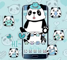 Blue Cute Panda Theme Mobile Wallpaper ภาพหน้าจอ 3