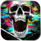 Colorful Graffiti Bloom Skull Theme icône