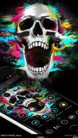 Colorful Graffiti Bloom Skull Theme capture d'écran 1