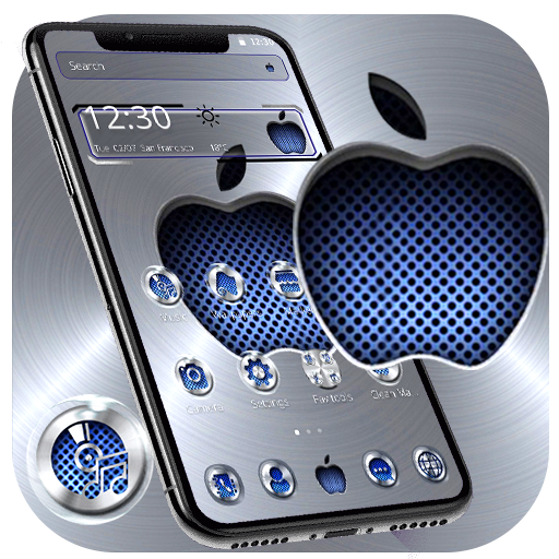Metallic Apple Launcher Theme 🍏