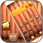 tema 3d lanzador de madera de toque icono