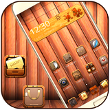 tema 3d lanzador de madera de toque icono