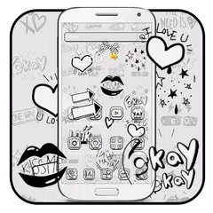 Black and white graffiti theme wallpaper Icon