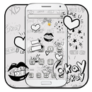 Tema de graffiti en blanco y negro. APK
