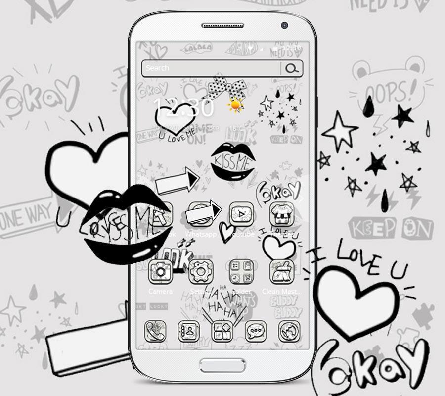 Tema De Graffiti En Blanco Y Negro For Android Apk Download