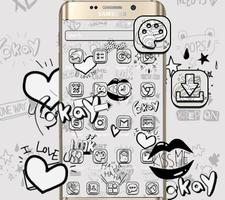 Black and white graffiti theme wallpaper اسکرین شاٹ 2