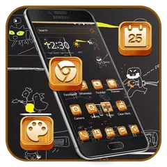 Black graffiti theme wallpaper Wood Icon Icon
