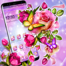 Glossy Sparkling Flower Butterfly Theme APK