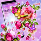 Glossy Sparkling Flower Butterfly Theme иконка