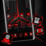 Tema rojo y negro oscuro icono