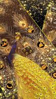 Glitter Gold Peacock Feather Theme скриншот 3
