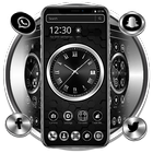 Tema de reloj de lujo de metal negro icono