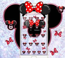 برنامه‌نما Minnie's bow shining desktop theme wallpaper عکس از صفحه