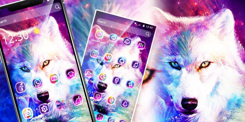 Galaxy Glitter Wolf Theme For Android Apk Download