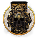 Gold Black Rose Skull Launcher Theme APK