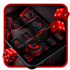 Dark HD Red Black Launcher Theme icône