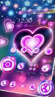 Colorful Neon Lustrous Heart Theme Poster