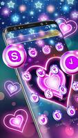 Colorful Neon Lustrous Heart Theme captura de pantalla 1