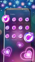 Colorful Neon Lustrous Heart Theme syot layar 2