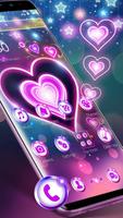 برنامه‌نما Colorful Neon Lustrous Heart Theme عکس از صفحه