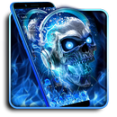 APK Blue Flaming Skull Theme