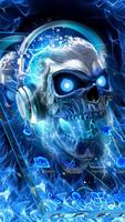 Blue Flaming Skull Theme Ekran Görüntüsü 1