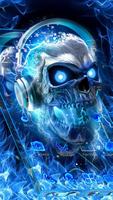 Blue Flaming Skull Theme تصوير الشاشة 1