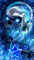 Blue Flaming Skull Theme Ekran Görüntüsü 2