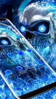 Blue Flaming Skull Theme تصوير الشاشة 3